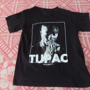 Tupac RIP  90s King Of Rap Youth  L Shirt Praying In Memoriam Black made in usa